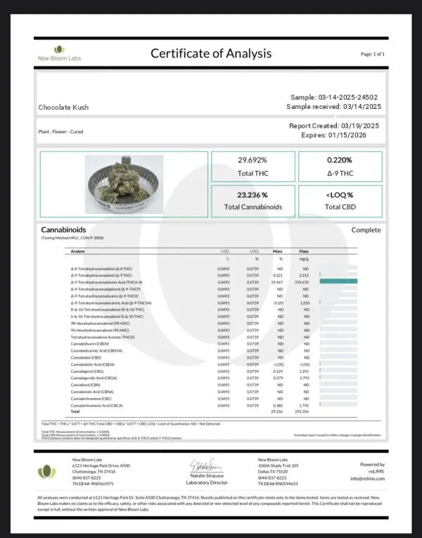 •Chocolate Kush (Scraggly) •Hybrid, Little Hemp Flower